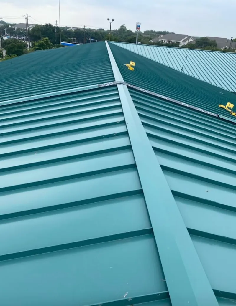 Green commercial metal roof ridge and valley for Metal Roof Repair in Fort Stewart